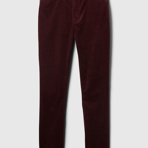 GAP HIGH RISE CORDUROY VINTAGE SLIM JEANS MAROON / WINE SZ-30/10 - Picture 2 of 6